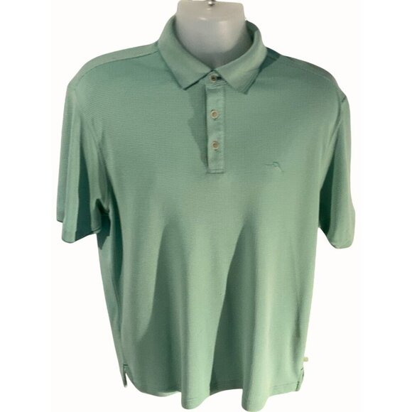 Tommy Bahama Mens Medium Pullover Short Sleeve Polo Golf Shirt Teal Green - Picture 1 of 8